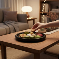 Wood Beverage Tray Minimalist Design Wooden Round Tray Easy to Clean