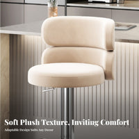 Upholstered Rotating High Stool Height Adjustable Upholstered Rotating Stool With Rearrest Integrated Footrest for Cafe
