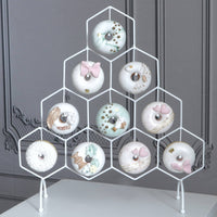 European Design Donut Stand Stereoscopic Presentation Donut Display Rack Food Grade Wrought Iron Pastry Stand Large Capacity for Bakers, Caterers, Wedding, Shop Window