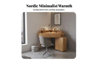 Minimalist and design Corner Vanity with Drawers Space-Saving Corner Vanity with Lighted Mirror Large Storage Capacity Dressing Table Matching Stool Included for Apartment Dwellers, Homeowners, Teenagers, Small Rooms