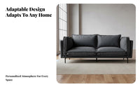 Nordic Design Three-Seater Fabric Couch utilitarian aesthetic 3-Person Settee Light Luxury Sofa Small Space accommodating for Apartment Dwellers, Homeowners, Families, leisure Area, literary Corner