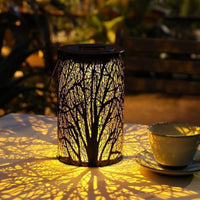 Solar Shadow Lantern Waterproof Hollow Pattern Lantern Energy-Saving for Patio