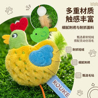 Cute Knitted Cat Toy with Clucking Sound