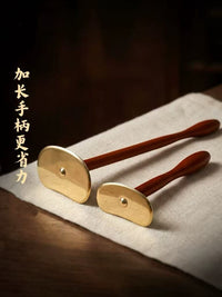 纯黄铜太极刮痧板加长手柄背部肩颈全身通用铜砭自己刮痧后背神器