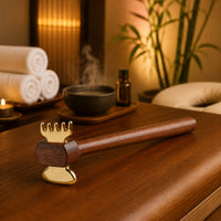 Body Gua Sha Tool with Wooden Handle Easy to Reach Gua Sha Tool with Long Handle