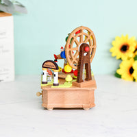 Hexagonal Ferris Wheel Music Box Wooden Craft Gift for Birthday Valentine's Day