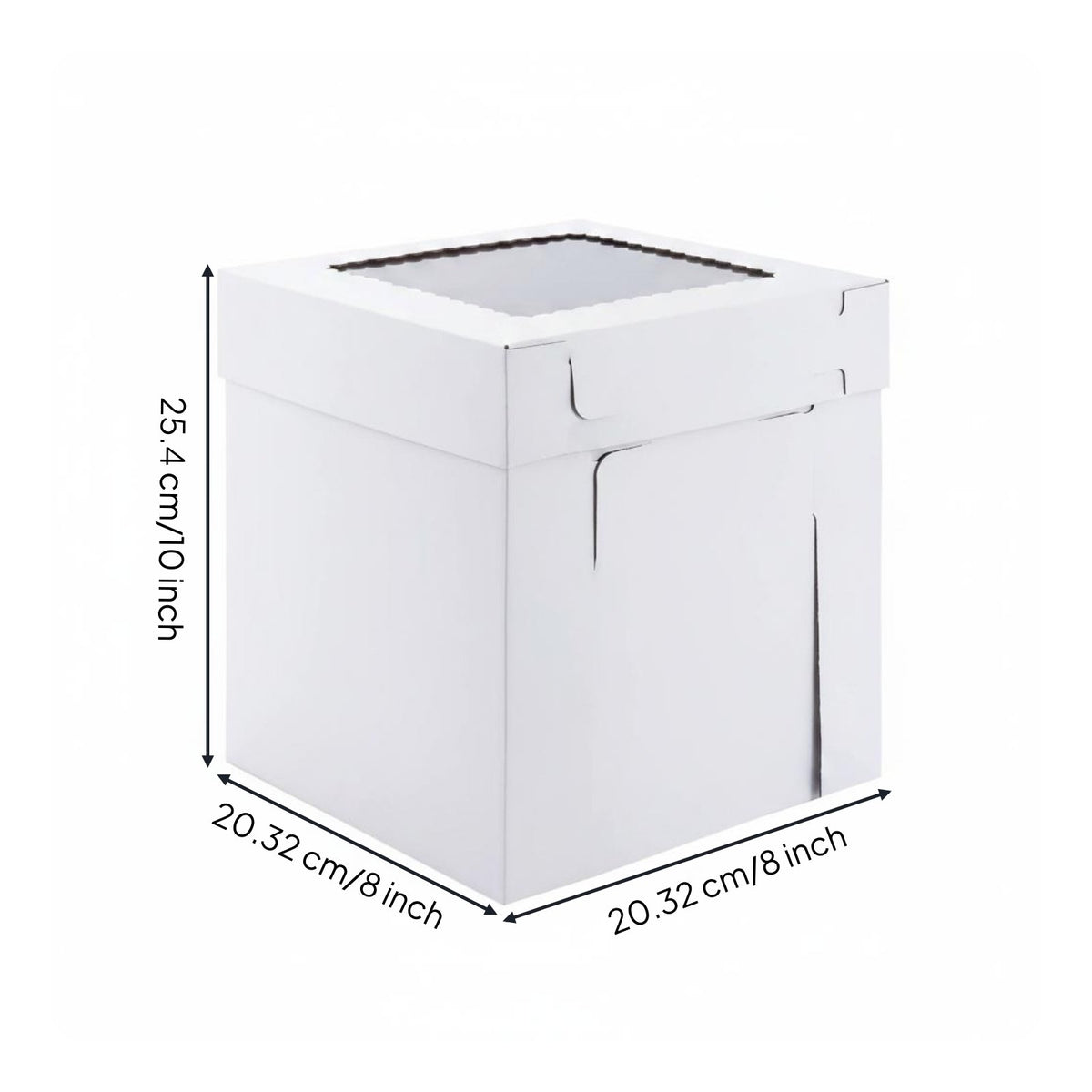 Paper Cake Box Sturdy Cardboard Window Cake Transport Container Easy to Assemble for Pastry-Making