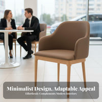 Upholstered Shell Chair Integrated Armrests Upholstered Single Sofa Comfortable Padding Multiple Color Choices for Living Room