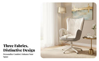 Armless Upholstered wheeled Chair Ergonomic spine support Support rotate Seat for Students