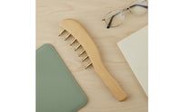 Wooden Massage Comb with Brass Pins Handheld Wooden Massage Comb for Travel