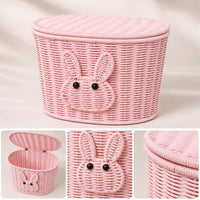 Electric Bicycle Rear Basket Scooter Storage Basket Pet Helmet Carrier Shopping Basket Imitation Rattan