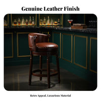 timeless design rotating Bar Stool with supportrest Vintage Design Upholstered rotating Seat support Support Counter Chair Padded padding for Adults, Homeowners, Guests, Pub, Restaurant, Bistro, Dining Room