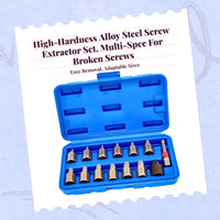 Screw Extractor Set, High Hardness Bolt Remover, Damaged Screw Removal Tool for Workshop, DIY Projects, Mechanical Repairs