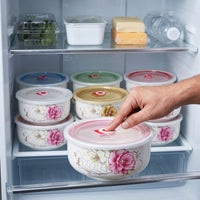 Ceramic Food Storage Bowl with Lid for Refrigerator and Microwave, 5/6 Inch