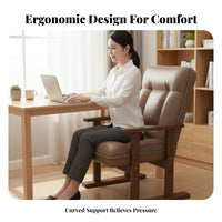 Curved Frame Accent Chair Ergonomic Design Upholstered Seating High spine Support Multi-Purpose for Office Workers, Homeowners