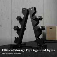Commercial Grade Dumbbell Storage Rack Heavy-Duty Tiered Weight Rack Multi-Tier Design Unrestricted Weight Stand Space-Saving for Gym Owners