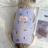 Belly Wrap for Dogs and Cats Post Surgery Vest, Floral Sleeveless Snap Button Pet Belly Protection, Anti Licking Surgery Recovery for Dogs Cats