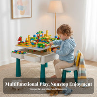 Kids Construction Brick Table Construction Brick Play Table Educational Toy for Young Children, Preschoolers, Playroom, Bedroom, Living Room