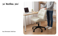 Upholstered Caster Chair Modern design Upholstered Rolling Armchair Easy Assembly