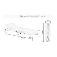 Folding Bed with Mattress Installation Rollaway Folding Bed Dense Foam Adjustable Lounger Cot for Guests, Hotel