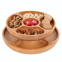 Beech Wood Five-Compartment Snack Tray