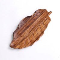 Walnut Wood Leaf Plate - Light Luxury Retro Serving Tray