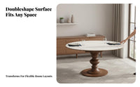 5 Pieces Extendable Design transformable Square-tocircular table Sintered Stsingle Top Dining Set Space-Saving Indoor Furniture sturdy Wood Frame for Apartment Dwellers, Small Families, homeowners, Family Gatherings, Home