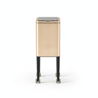 Trash Can with Wheels Compact Rolling Garbage Bin Wheeled for Apartment