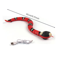 Obstacle Avoiding Feline Toy USB Rechargeable Snake Feline Toy Red Body