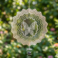 Pastoral Metal Garden Ornament, 15cm Rotating Garden Decor, Wind Sculpture for Outdoor Decoration, 3D Effect Yard Decor