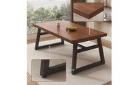 Long-Lasting Wood Grain Dining Table Easy to Assemble Table with K-Shaped Legs Scratch-Resistant Furniture Space-Saving for Families, Renters, Kitchen, Cafe