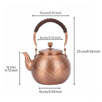 Chinese Style Copper Kettle Thickened Body Hammered Copper Teapot Uniform Heat Conduction for Collectors