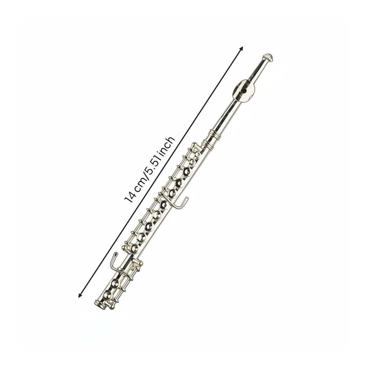Miniature Flute Model Non Playable Silver Plated Flute Copy Realistic Design
