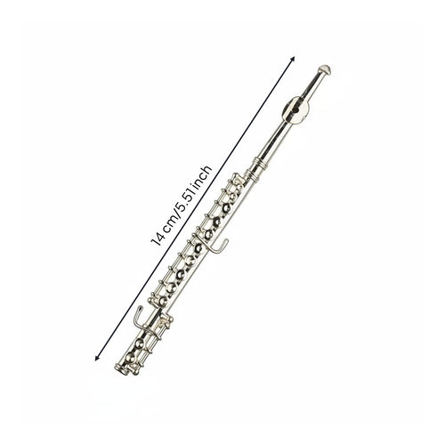 Miniature Flute Model Non Playable Silver Plated Flute Copy Realistic Design