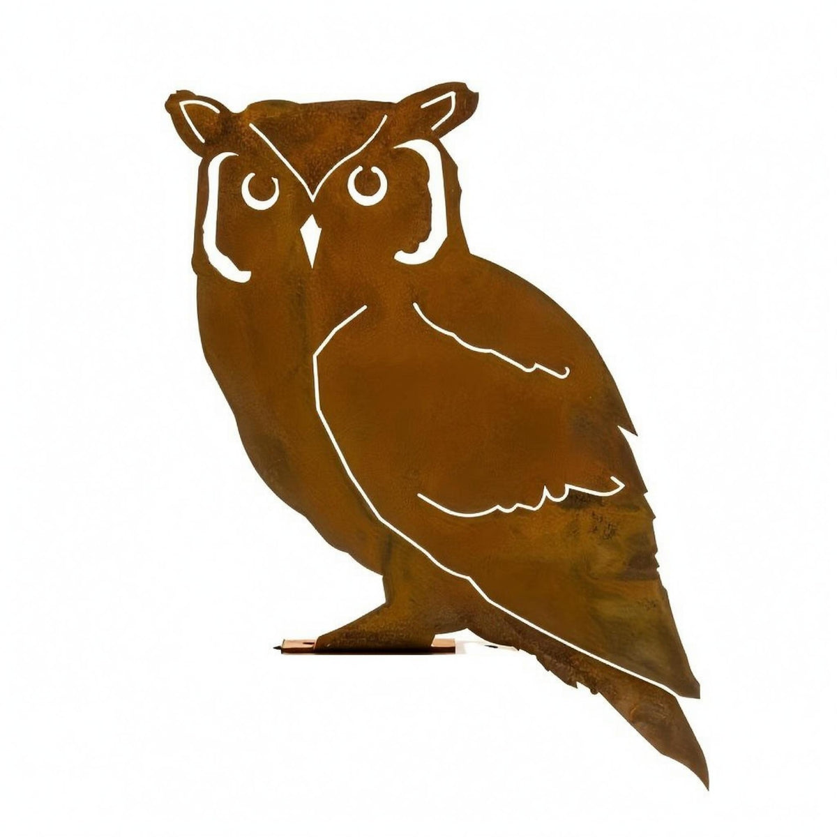 Weathered Metal Owl Ornament Traditional House Decoration Weather-Resistant for Garden Display
