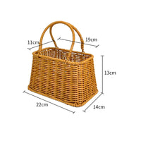 Wicker Basket Handwoven Woven Carrying Basket Natural