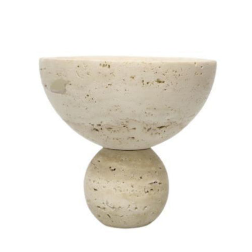 Tabletop Bowl with Pedestal Base Polished Footed Bowl Solid for Entryway Console