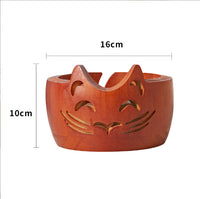 Creative Wooden Yarn Bowl with Lid for Knitting Storage