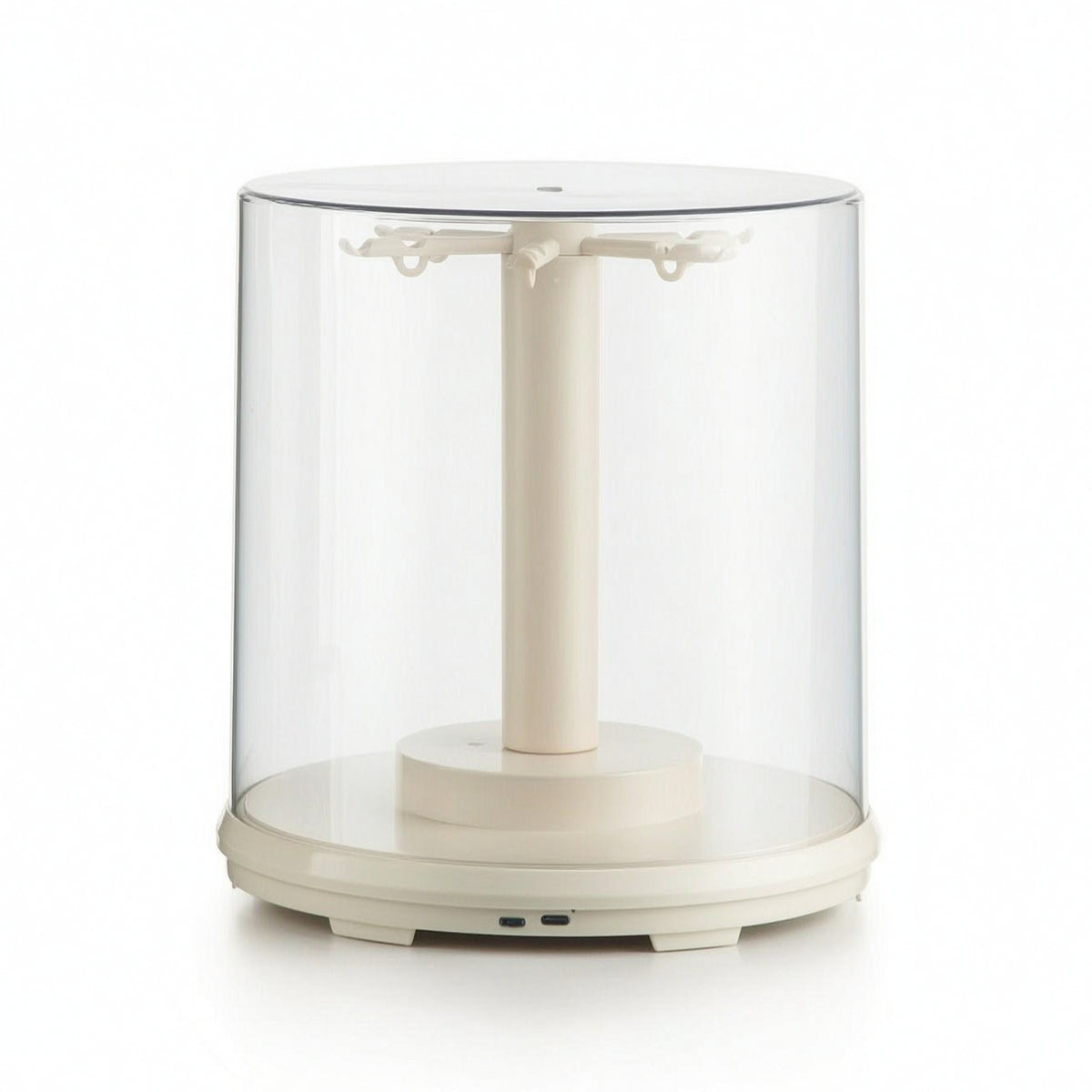 Rotating doll Display Box Clear Display Box with Hooks Space-Saving for Tabletop, Shelf