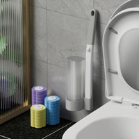 Toilet Wand with Disposable Heads Replaceable Disposable Toilet Bowl Brush Cleaner Hygienic Convenient for Bathroom