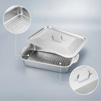 Deep Tray with Handles Deep Roasting Pan Effortlessly to Clean Roasting Pan with Handles for Home Cooks, Chefs, Oven, Kitchen, Restaurant