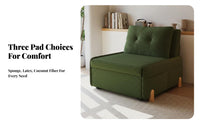Two-in-OneUse Pull-extendable Corduroy Daybed Foldable Design Pull-extendable Loveseat Bed Space-Saving Sleeper Sofa Side Storage Pockets for Apartment Dwellers, Students, Homeowners, Balcony, Living Room, Bedroom, Office