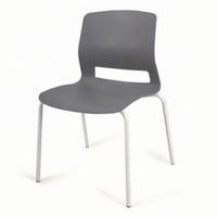 Minimalist Design Molded Shell Chair with Cutout Ergonomic Backrest Seating Furniture Easy to Clean Multi-Purpose for Homeowners, Office Workers, Event Planners, Dining Room, Cafeteria, Waiting Area