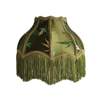 Lampshade with Fringe Velvet Dome Lampshade Textured for Guesthouses