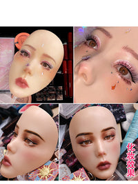 化妆练习面板模型眼影模特脸面具眼线彩妆硅胶头模美妆画眉仿真皮