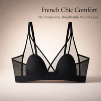 Lace Bralette Plus Size with Breathable Mesh for Everyday Wear, Minimizer Bra Without Underwire and Double Hook Closure, Supportive Design