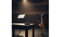 360 Degree Rotation Saxophone Audio Pickup Clip Scratch-Proof Saxophone Mic Mount Paint-Safe Brass Instrument Mic Holder Secure Grip for Musicians, Live Performance, Studio Recording, Stage