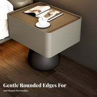 C-Shaped End Table Space-Saving Nightstand Modern design for Small Spaces, Adults