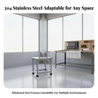Stainless Steel Square Stool Long-Lasting Construction Utility Seating