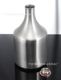2L烧酒壶啤酒桶户外便携式白酒壶304不锈钢酒瓶精酿白钢酒桶